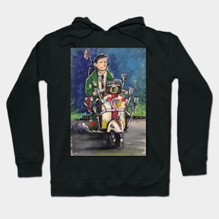 Retro Scooter, Classic Scooter, Scooterist, Scootering, Scooter Rider, Mod Art Hoodie